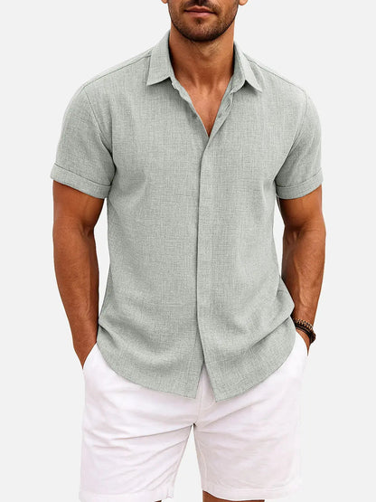 Novarello - Cotton Linen Short Sleeve Shirt