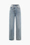 Elvarynn - Jeans de cintura asimétrica para mujer