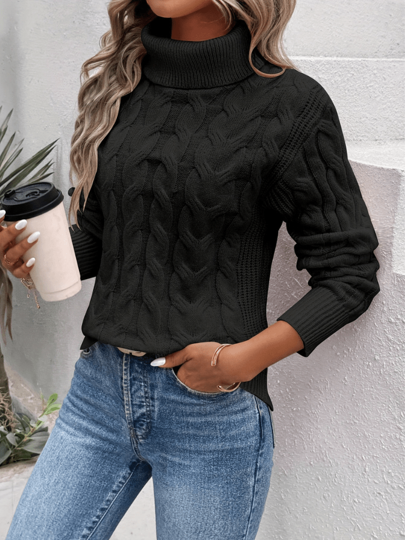 Maerelle – Pull à col roulé torsadé pour femme