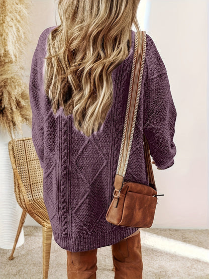 Womens Cable Knit Sweater Dress - Image 3