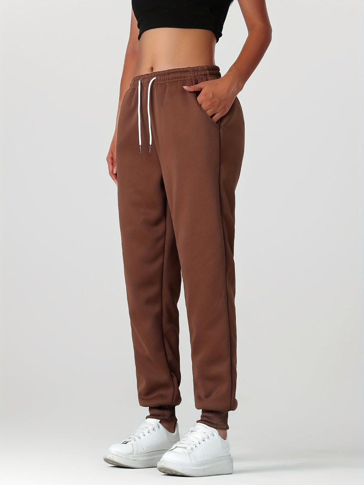 Women's Fleece Lined Cuffed Joggers - Image 19