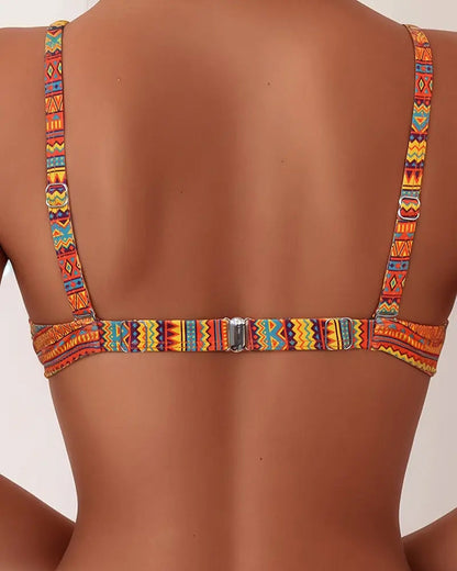 Women Striped High Waisted Triangle Bikini Set Two Piece Swimsuit - Image 3
