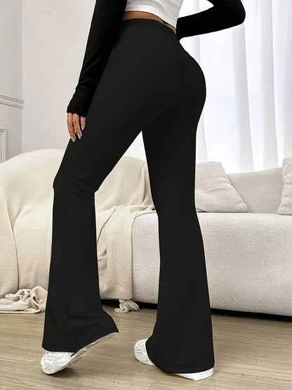 Women High Waisted Flared Trousers - Image 2