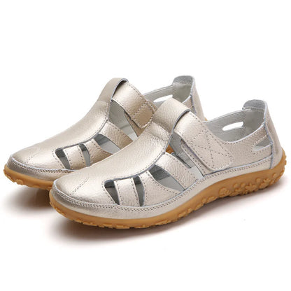 Women White Strappy Flat Sandals Arch Support Non-Slip - Image 5