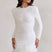 Cedarine - Robe mini à ourlet plumes pour femmes, manches longues