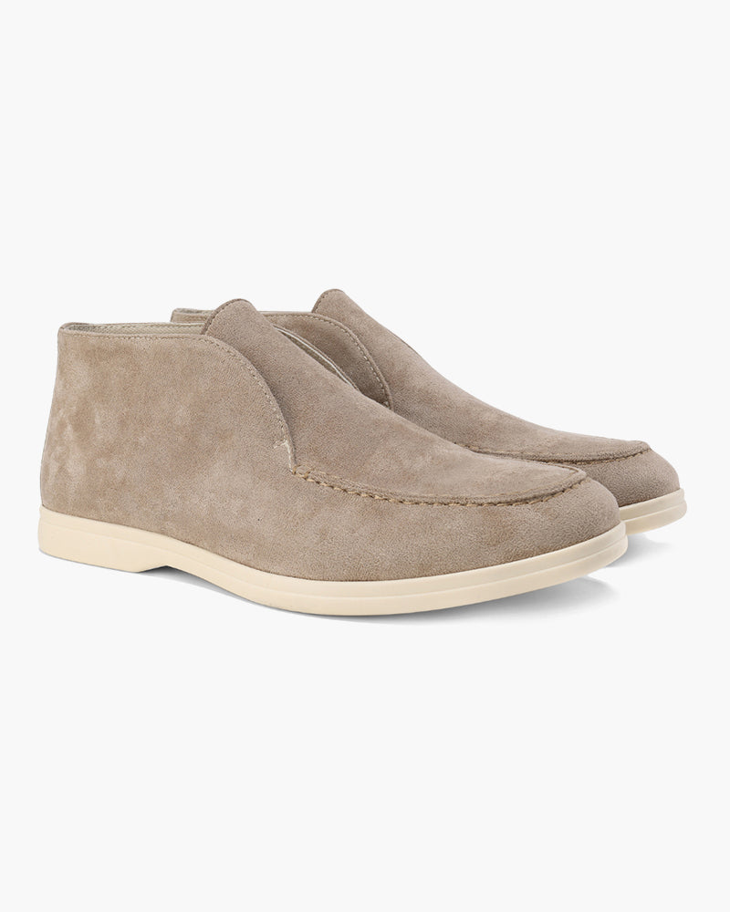 Caelim - Mocasín slip-on de ante para hombre, corte medio