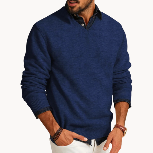 Finley – Pull à col en V tricoté pour homme