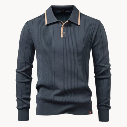 Callen – Herrestrikket Polo med Knapper