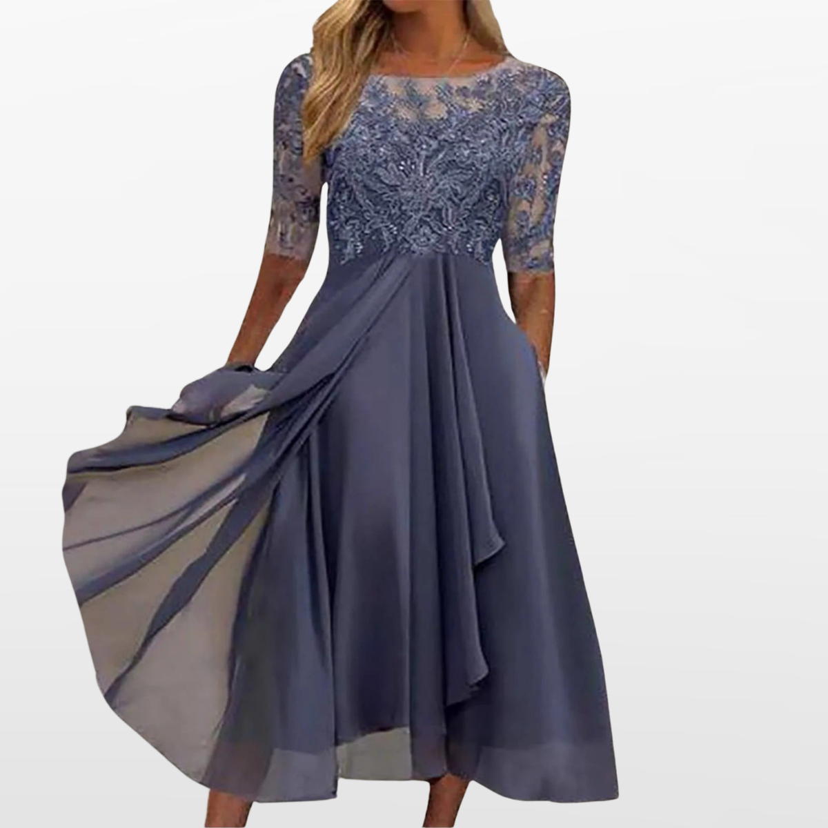 Women Lace Midi Dress Cocktail Formal - Image 5