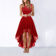 Women Sleeveless Asymmetric Hem Fitted Bodice Midi Dress - Image 3