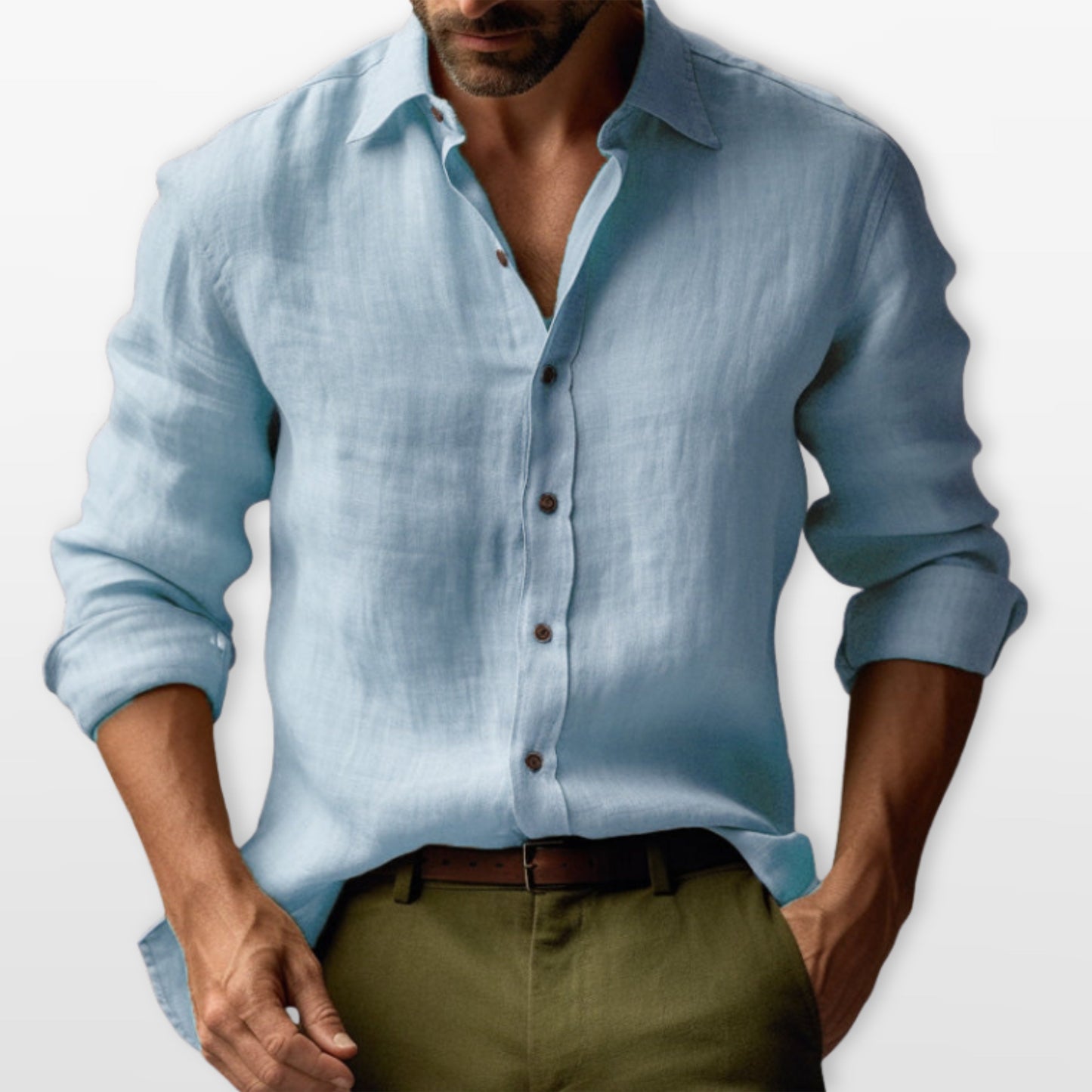 Men's Casual Linen Button Down Shirt Relaxed Fit - Image 5