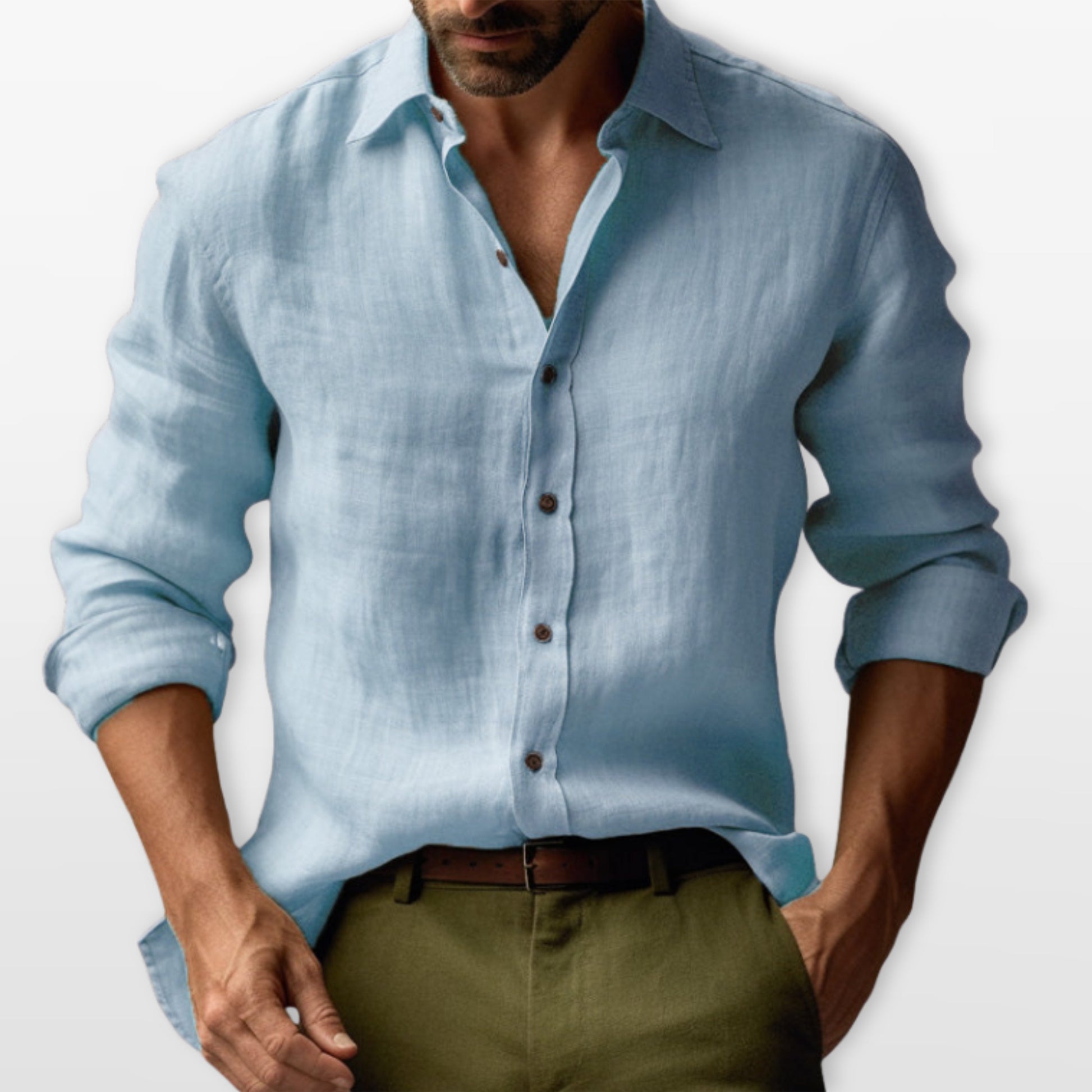 Men's Casual Linen Button Down Shirt Relaxed Fit - Image 5