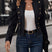 Women Faux Suede Double-Breasted Open Front Jacket - Image 8