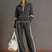 Alessandra – Womens Half Zip Sweatshirt And Wide Leg Trousers Set