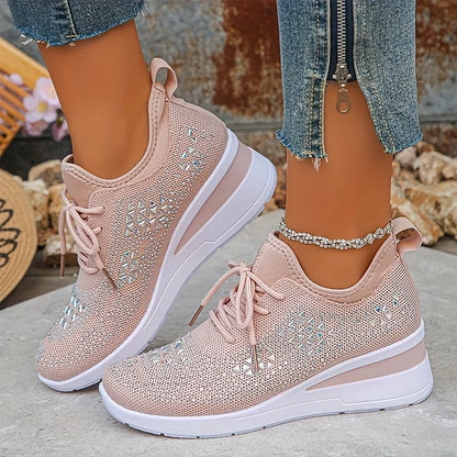 Women Orthopedic Rhinestone Sneakers Arch Support Walking Shoes - Image 5