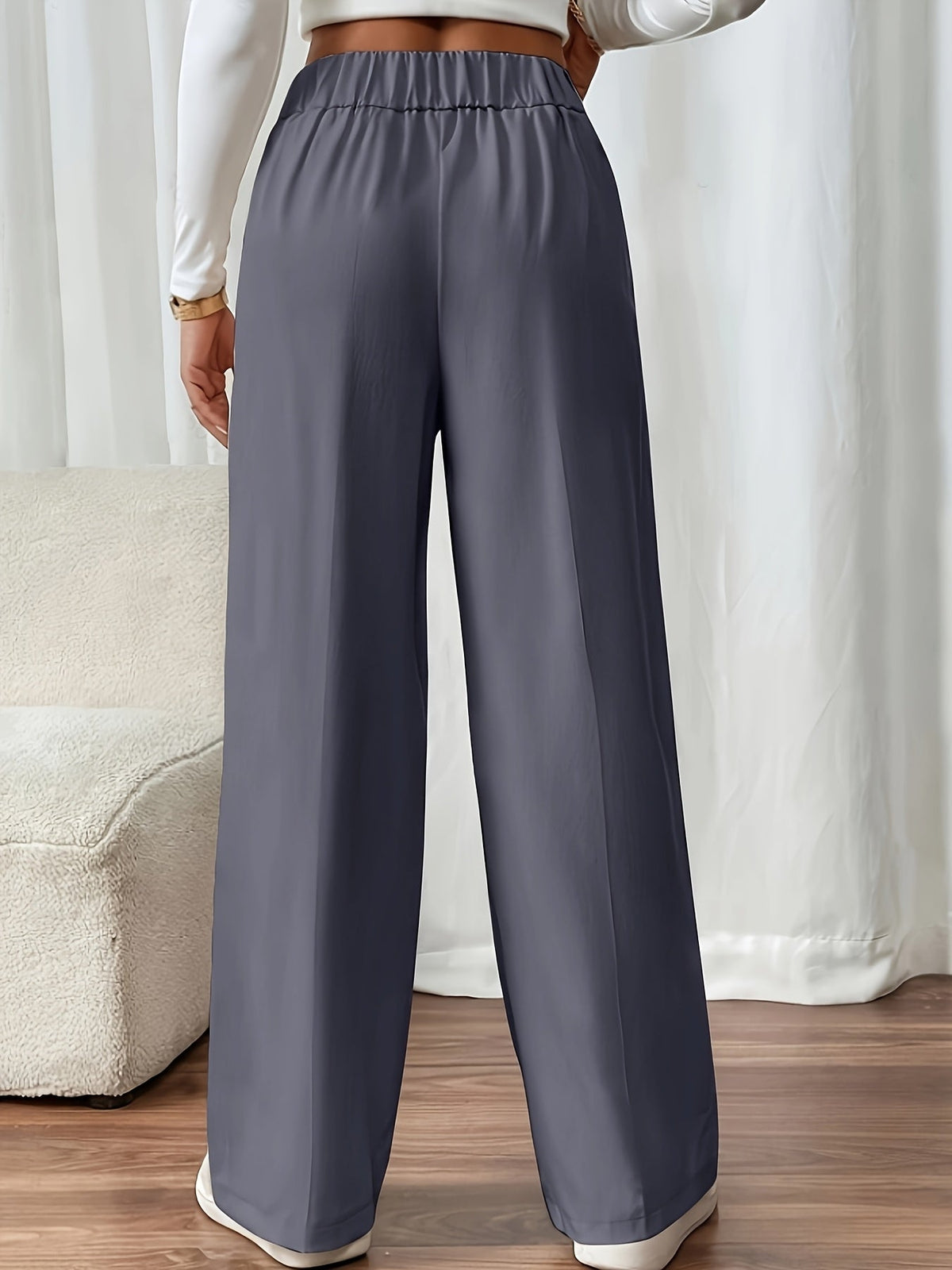 Women High Waisted Wide Leg Trousers - Image 7