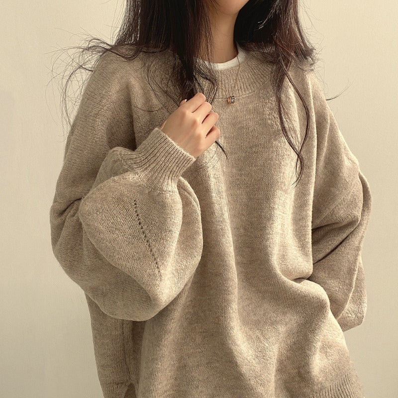 Maevin – Women’s Oversized Sweater with Puff Sleeves
