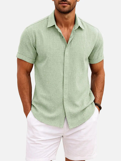 Novarello - Cotton Linen Short Sleeve Shirt