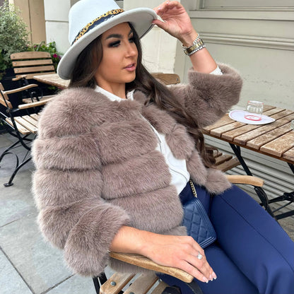 Zelya – Chaqueta de piel sintética suave