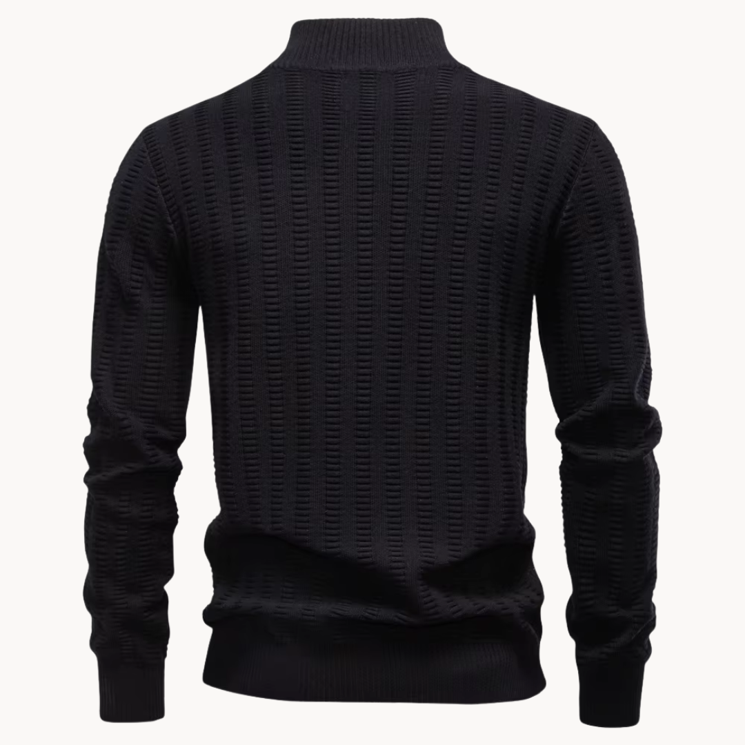 Rowan – Pull pour homme en coton à fermeture éclair courte