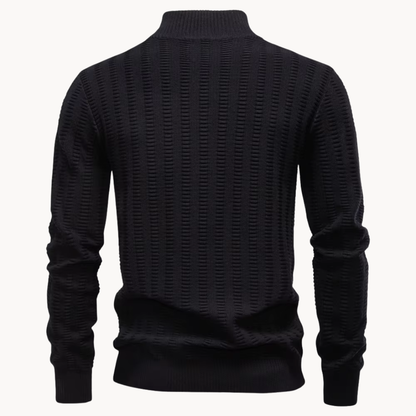 Rowan – Pull pour homme en coton à fermeture éclair courte