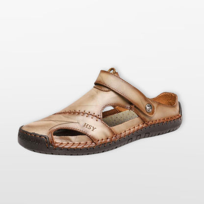 Men's Leather Closed Toe Fisherman Sandals - Image 3