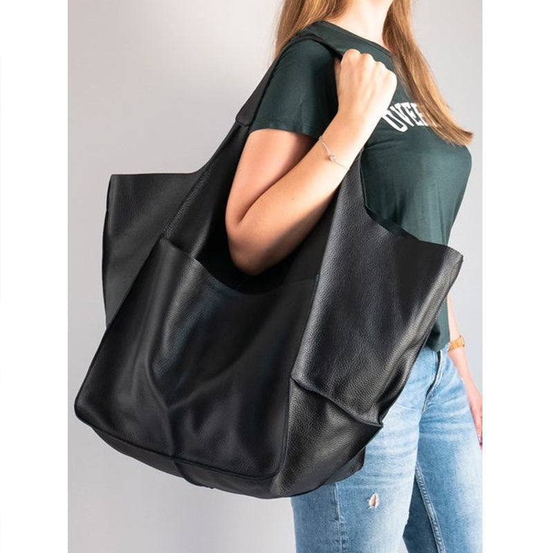 Marcella - Oversized Vintage Leather Shoulder Bag
