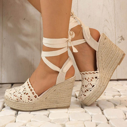 Women's Crochet Wedge Sandals