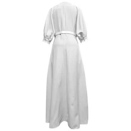 Women Short Sleeve A-Line Maxi Dress - Image 5
