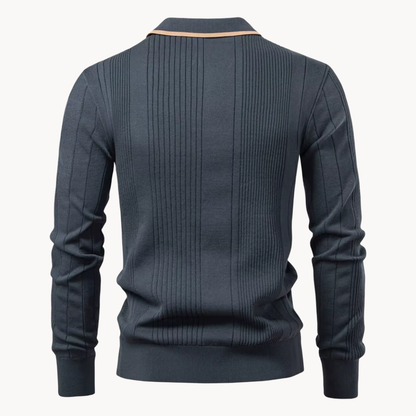 Callen – Herrestrikket Polo med Knapper