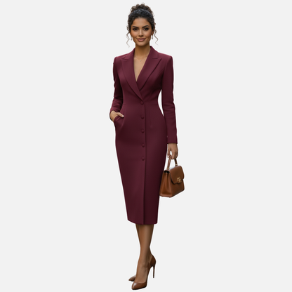 Lorna - Elegant Long Sleeve Bodycon Midi Blazer Dress