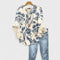 Women's V-Neck Ruffle Sleeve Blouse