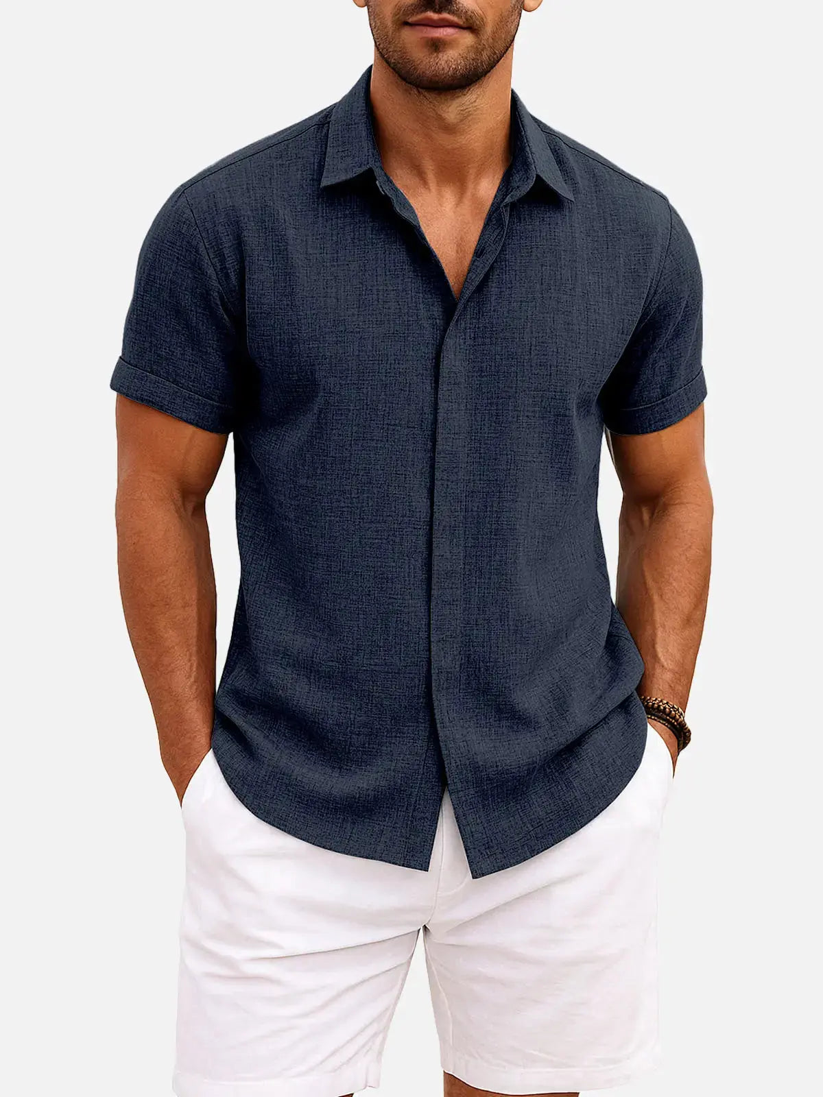 Novarello - Cotton Linen Short Sleeve Shirt