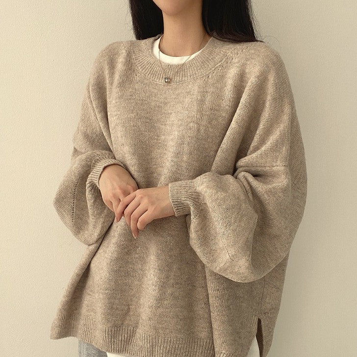 Maevin – Women’s Oversized Sweater with Puff Sleeves