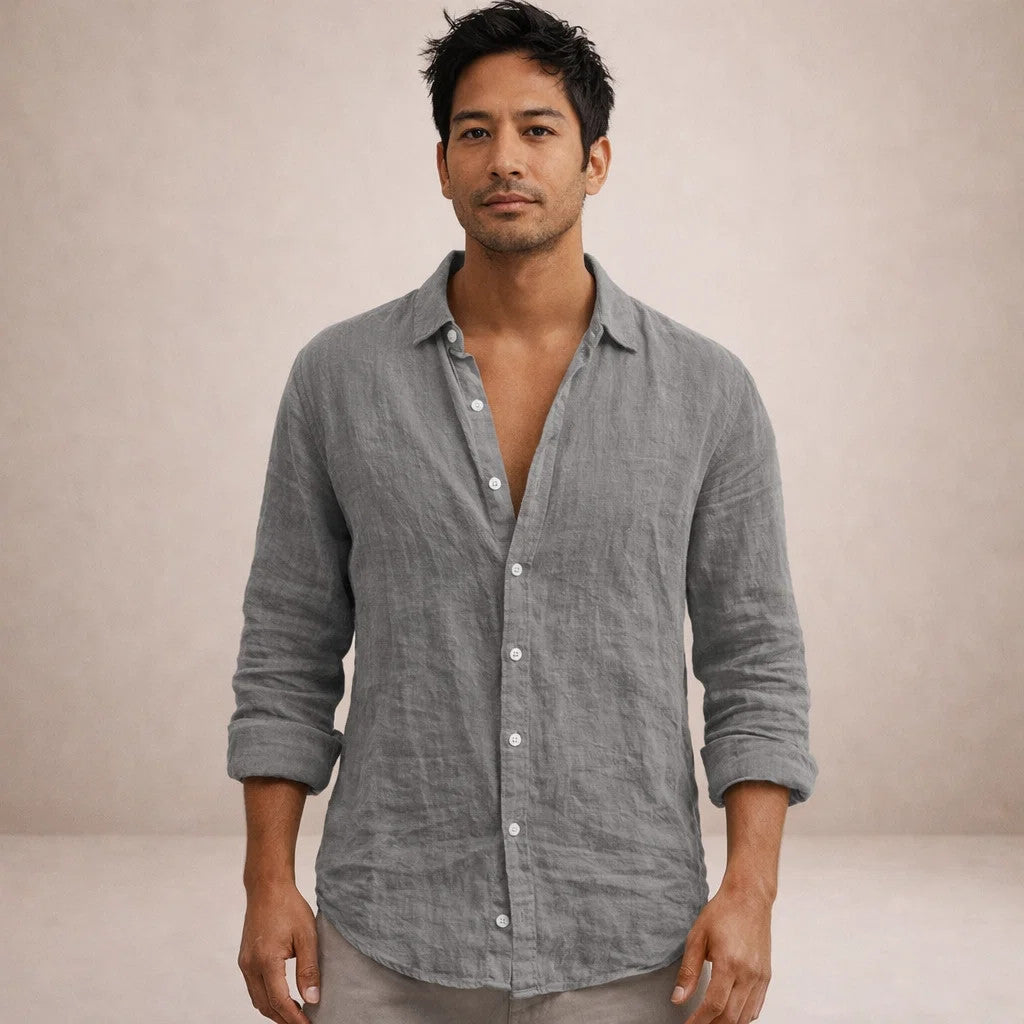 Luméro - Mens Linen Relaxed Shirt
