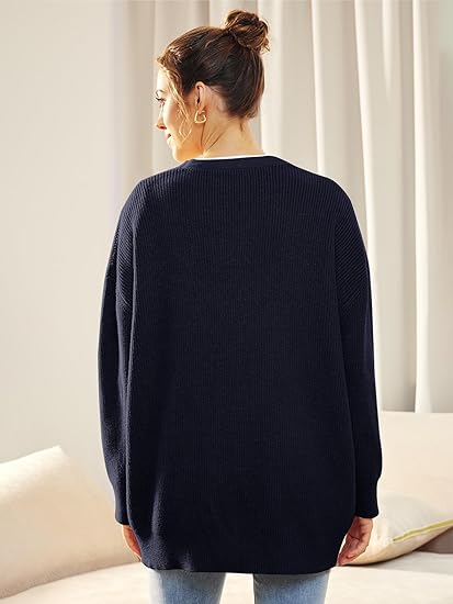 Mallory – Women’s Oversized Cardigan with V Neck and Button Closure