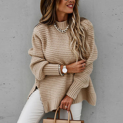 Luretta – Pull à col roulé en grosse maille pour femme
