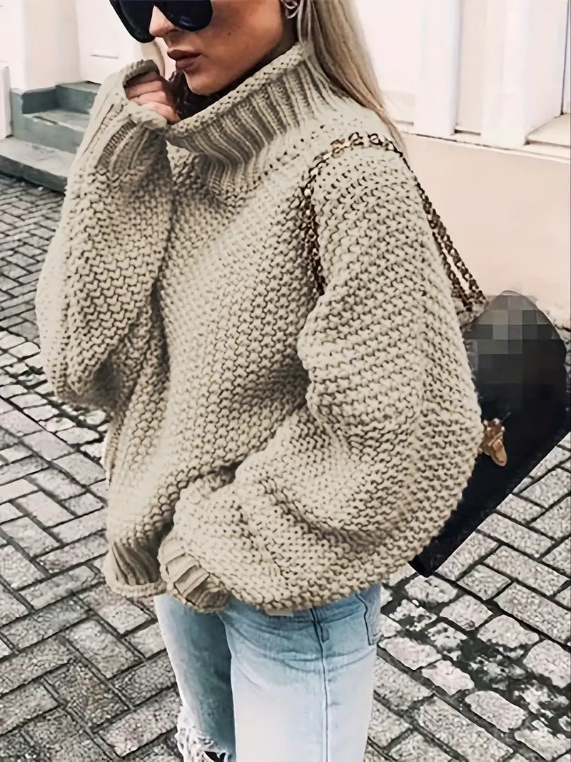 Valerin – Maglione a collo alto tinta unita da donna