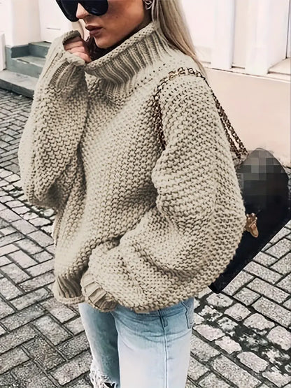 Valerin – Maglione a collo alto tinta unita da donna