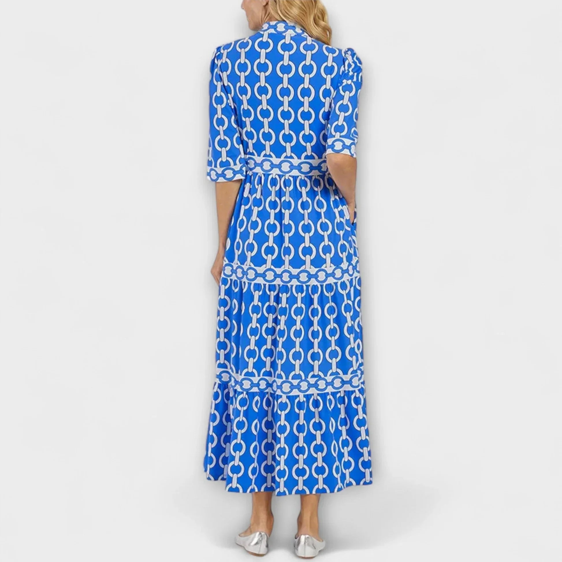 Women Boho Maxi Shirt Dress Printed Summer Casual - Image 3