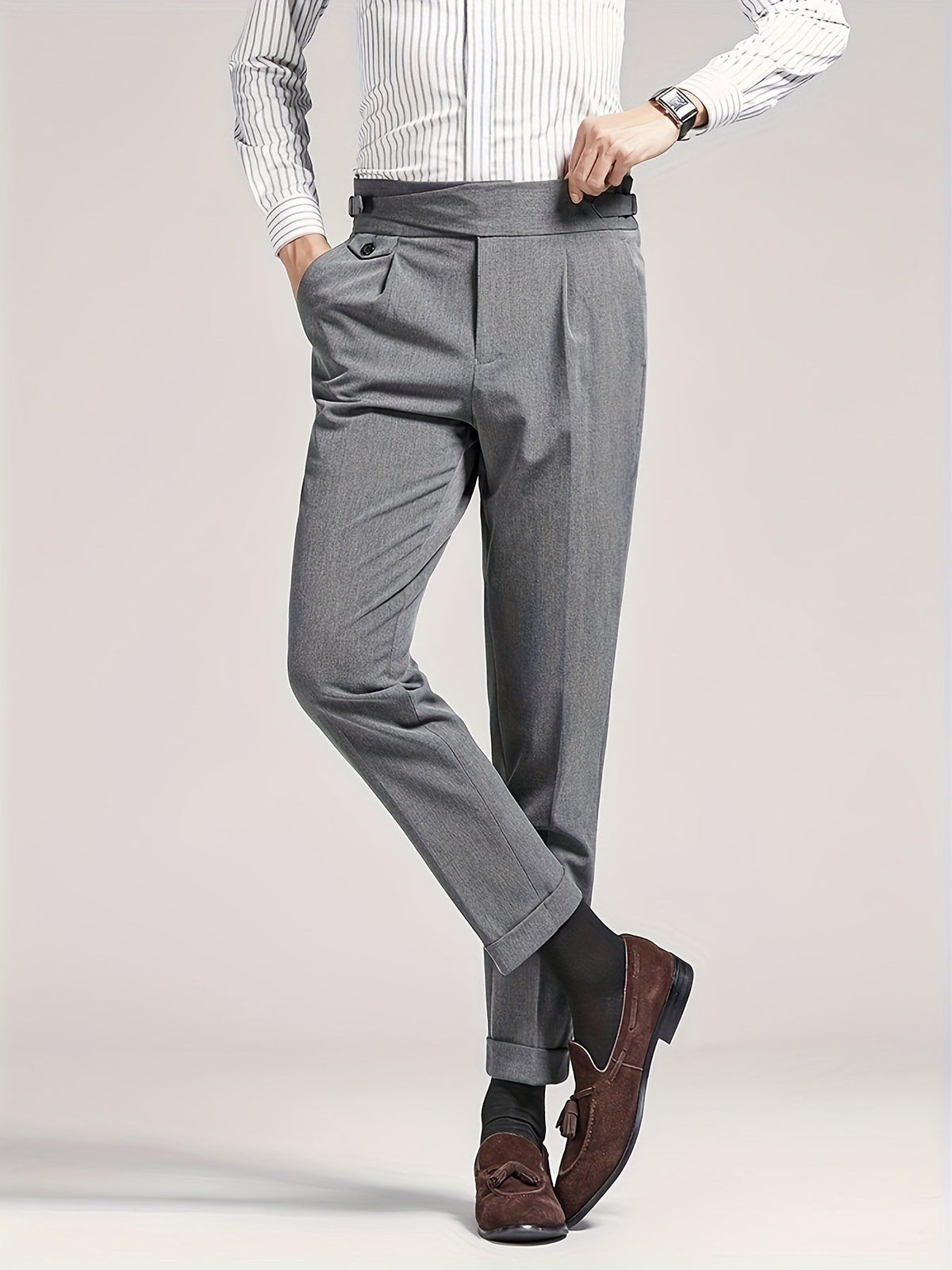 Mens Pleated Dress Pants - Image 10