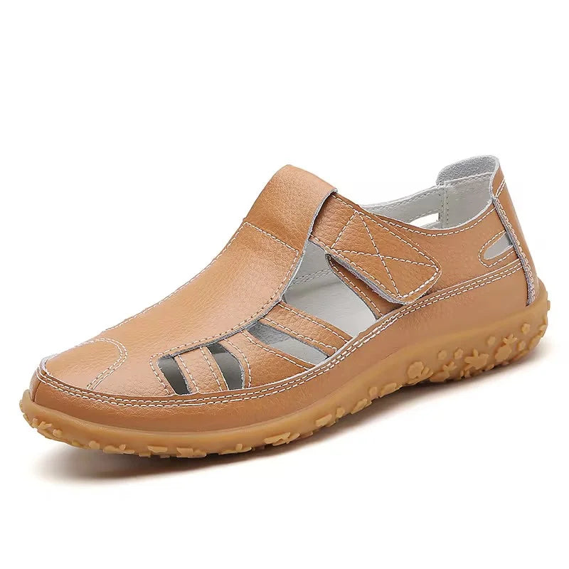 Women White Strappy Flat Sandals Arch Support Non-Slip - Image 6