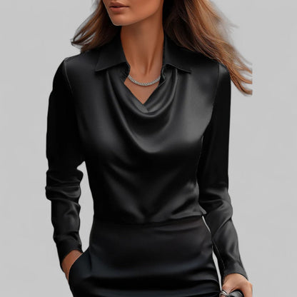 Teresa – Camicetta Drappeggiata in Raso
