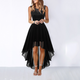 Women Sleeveless Asymmetric Hem Fitted Bodice Midi Dress - Image 5