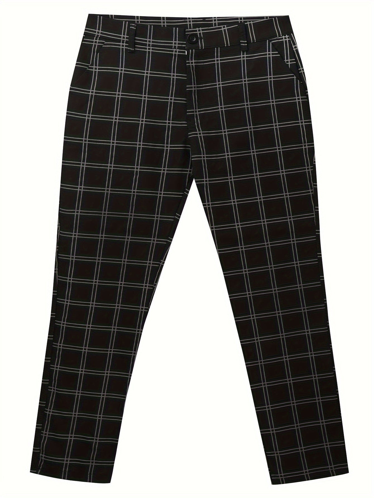 Men's Slim Fit Plaid Dress Pants - Image 3