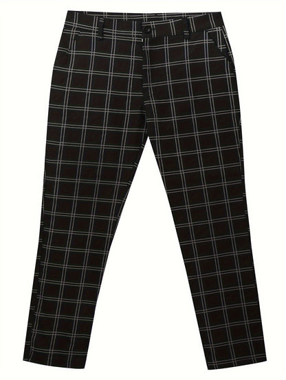 Men's Slim Fit Plaid Dress Pants - Image 3
