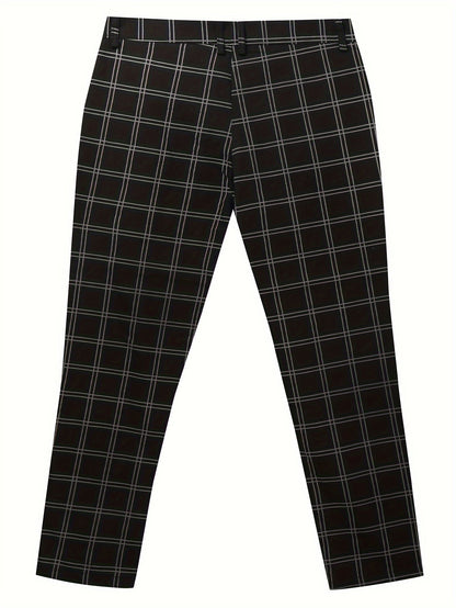 Men's Slim Fit Plaid Dress Pants - Image 4