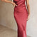 Women One Shoulder Satin Midi Dress Draped Cocktail - Image 5