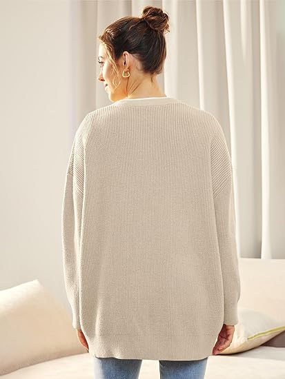 Mallory – Women’s Oversized Cardigan with V Neck and Button Closure