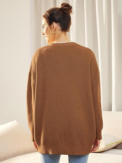 Mallory – Women’s Oversized Cardigan with V Neck and Button Closure